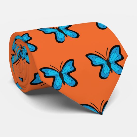 Blauwe vlinder stropdas (Opgerold)