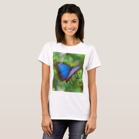 Blauwe vlinder t-shirt (Voorkant volledig)