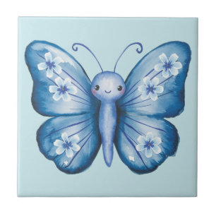 Blauwe vlinder tegeltje