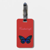 Blauwe vlinder Thunder_Cove Bagagelabel (Achterkant verticaal)