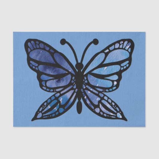 Blauwe vlinder tissuepapier (Voorkant)