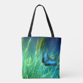 Blauwe vlinder tote bag (Achterkant)