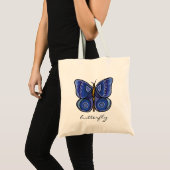 Blauwe vlinder tote bag (Voorkant (product))