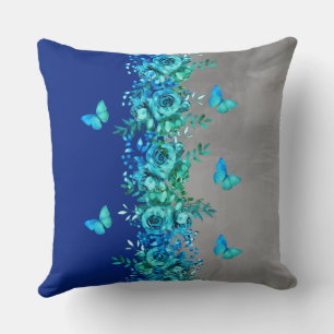 Blauwe Vlinder Tuin Bloem Kussen