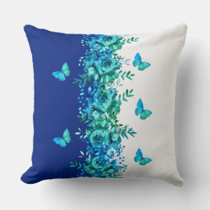 Blauwe Vlinder Tuin Bloem Kussen