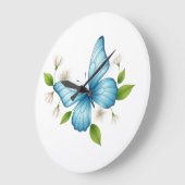 Blauwe Vlinder Wandklok Grote Klok (Hoek)