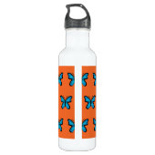 Blauwe vlinder waterfles  (Achterkant)