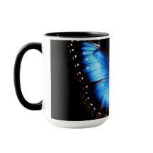Blauwe Vlinder Zwarte Koffiemok