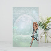 Blauwe vlinderbakkerij briefpapier (Staand voorkant)