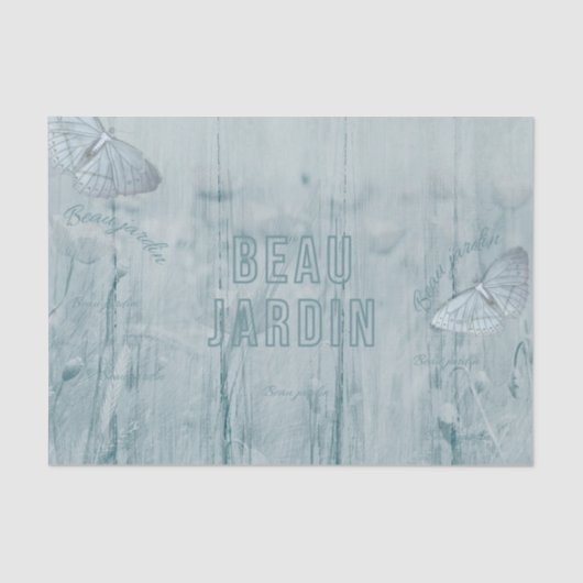 Blauwe  vlinderbloemigen tissuepapier (Voorkant)