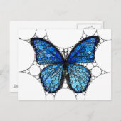Blauwe vlindermozaïek briefkaart (Voorkant / Achterkant)