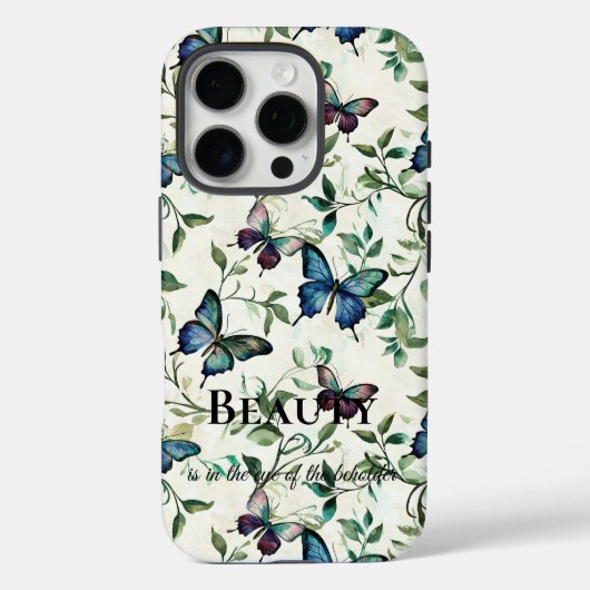 Blauwe Vlinders Beauty Quote Case-Mate iPhone Case (Achterkant)