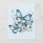 Blauwe Vlinders Feestdagenkaart (Voorkant)
