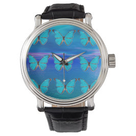 Blauwe Vlinders Horloge