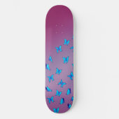 Blauwe vlinders in het bewegingskarton skateboard (Voorkant)