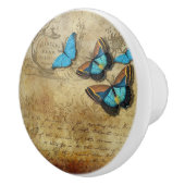  blauwe vlinders keramische knop (Rechts)