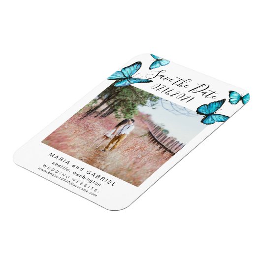 Blauwe vlinders Lijst Weddenschap Opslaan Foto dat Magneet (Linkerzijde)