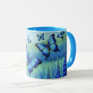 Blauwe Vlinders met Blauwe Bloemen, Mok