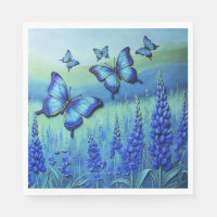 Blauwe Vlinders met Blauwe Bloemen,
