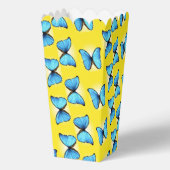 Blauwe vlinders op geel bedankdoosjes (Achterkant)