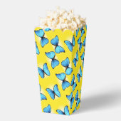 Blauwe vlinders op geel bedankdoosjes (Popped)