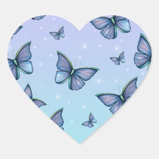 Blauwe Vlinders Stickers (Voorkant)