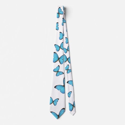 Blauwe vlinders stropdas (Voorkant)