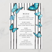 Blauwe vlinders. Zwart witte strepen Menu (Voorkant)