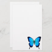 Blauwe vlinderstationerie briefpapier (Voorkant / Achterkant)