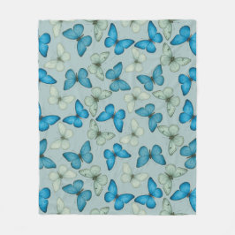 Blauwe Vlindertuin Naadloos patroon Fleece Deken