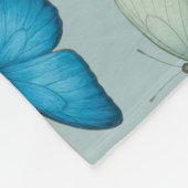 Blauwe Vlindertuin Naadloos patroon Fleece Deken (Hoek)