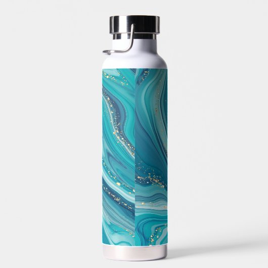 Blauwe, vloeibare marmer waterfles (Rechts)