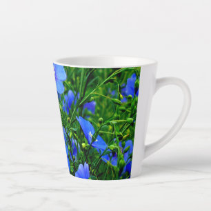 Blauwe vloeren van vlas latte mok