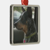 Blauwe voeler metalen ornament (Rechts)