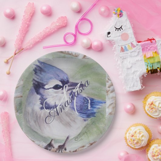 BLAUWE VOET VAN DE HOOGSTE MONOGRAM PARTIJ PAPIEREN BORDJE (Feest)