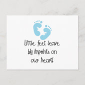 Blauwe voetafdrukken Kleine Belangrijke afdrukken Briefkaart (Voorkant)