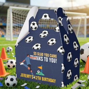 Blauwe Voetballer Kick Ball Favoriet Box Bedankdoosjes
