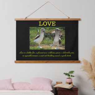Blauwe voeteenden in liefde hangend wandkleed