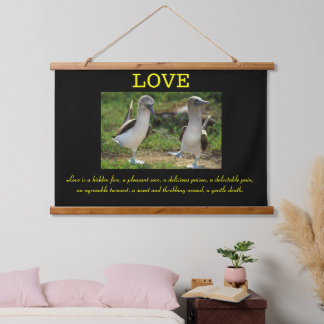 Blauwe voeteenden in liefde hangend wandkleed