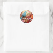 Blauwe Vogel 1b Ronde Sticker (Tas)