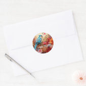 Blauwe Vogel 1b Ronde Sticker (Envelop)