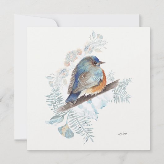 Blauwe Vogel Aquarel Kunst (Voorkant)