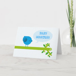Blauwe vogel baby shower