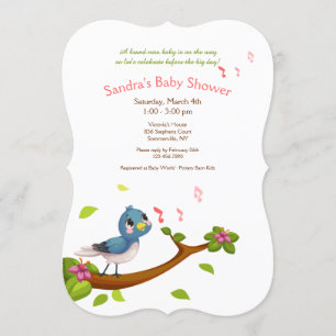 Blauwe Vogel Baby Shower Kaart