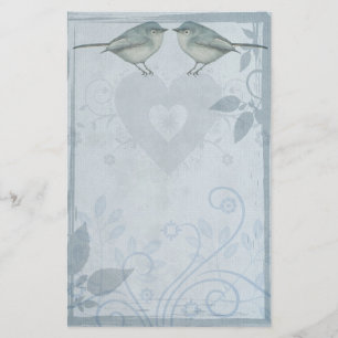 Blauwe vogel briefpapier