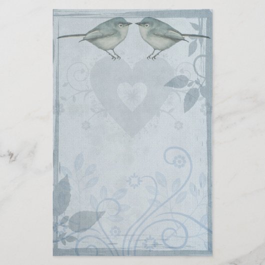 Blauwe vogel briefpapier (Voorkant)