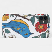 Blauwe Vogel en Wildflower Folk Art Case-Mate iPhone Case (Achterkant (horizontaal))