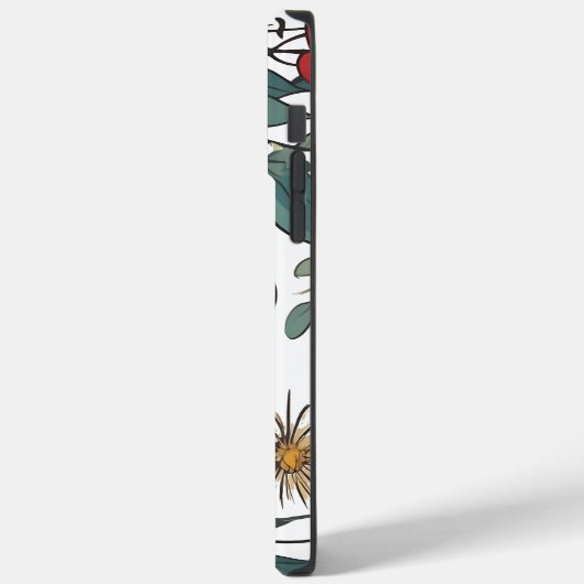Blauwe Vogel en Wildflower Folk Art Case-Mate iPhone Case (Achterkant / Links)