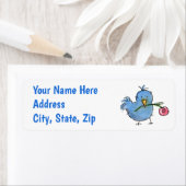 Blauwe vogel etiket (Insitu)