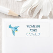 Blauwe vogel etiket (Insitu)